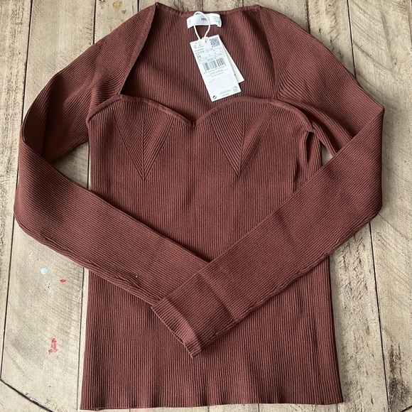 Mango glass top brown Size M NWT - Picture 2 of 6